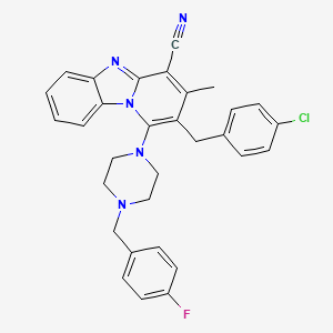 2-(4-Chlorobenzyl)-1-[4-(4-fluorobenzyl)-1-piperazinyl]-3-methylpyrido[1,2-a]benzimidazole-4-carbonitrile