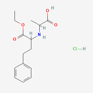 molecular formula C15H22ClNO4 B12006929 2-[(1-Ethoxy-1-oxo-4-phenylbutan-2-yl)amino]propanoic acid hydrochloride 