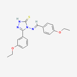 molecular formula C19H20N4O2S B12006930 4-((4-Ethoxybenzylidene)amino)-5-(3-ethoxyphenyl)-4H-1,2,4-triazole-3-thiol CAS No. 613249-58-4