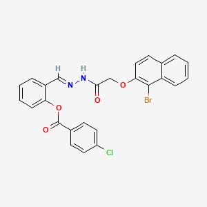 2-(2-(((1-Bromo-2-naphthyl)oxy)acetyl)carbohydrazonoyl)phenyl 4-chlorobenzoate