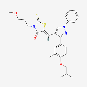 (5Z)-5-{[3-(4-isobutoxy-3-methylphenyl)-1-phenyl-1H-pyrazol-4-yl]methylene}-3-(3-methoxypropyl)-2-thioxo-1,3-thiazolidin-4-one