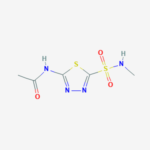 molecular formula C5H8N4O3S2 B12007142 N-{5-[(methylamino)sulfonyl]-1,3,4-thiadiazol-2-yl}acetamide CAS No. 68300-47-0