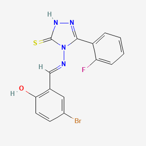 4-[(E)-(5-bromo-2-hydroxyphenyl)methylideneamino]-3-(2-fluorophenyl)-1H-1,2,4-triazole-5-thione