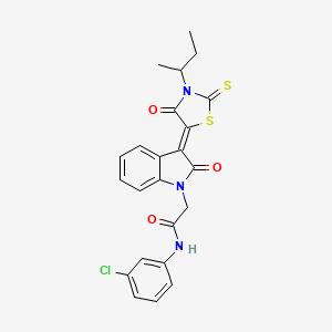 molecular formula C23H20ClN3O3S2 B12007174 2-[(3Z)-3-(3-Sec-butyl-4-oxo-2-thioxo-1,3-thiazolidin-5-ylidene)-2-oxo-2,3-dihydro-1H-indol-1-YL]-N-(3-chlorophenyl)acetamide CAS No. 617696-36-3