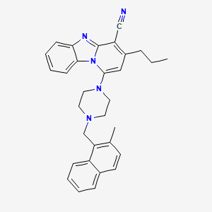 molecular formula C31H31N5 B12007187 1-{4-[(2-Methylnaphthalen-1-yl)methyl]piperazin-1-yl}-3-propylpyrido[1,2-a]benzimidazole-4-carbonitrile 