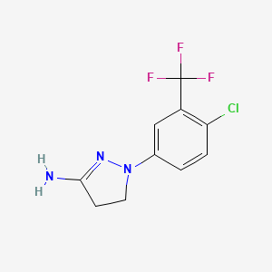 molecular formula C10H9ClF3N3 B1200725 N-(4-Chloro-2-(trifluoromethyl)phenyl)-4,5-dihydro-1H-pyrazole-2-amine CAS No. 77992-21-3