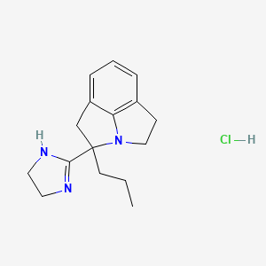 molecular formula C16H22ClN3 B1200726 2-(4,5-Dihydro-1H-imidazol-2-yl)-1,2,4,5-tetrahydro-2-propylpyrrolo(3,2,1-HI)indole hcl CAS No. 141874-20-6