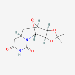 molecular formula C12H16N2O5 B1200727 (1R,7R,9R,10R,14R)-12,12-Dimethyl-11,13,15-trioxa-2,4-diazatetracyclo[7.5.1.02,7.010,14]pentadecane-3,5-dione CAS No. 79298-16-1