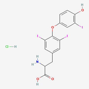 molecular formula C15H13ClI3NO4 B12007337 Rathyronine hydrochloride CAS No. 65466-14-0