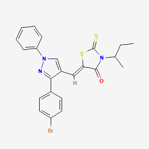 (5Z)-5-{[3-(4-bromophenyl)-1-phenyl-1H-pyrazol-4-yl]methylene}-3-sec-butyl-2-thioxo-1,3-thiazolidin-4-one