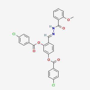 [3-(4-chlorobenzoyl)oxy-4-[(E)-[(2-methoxybenzoyl)hydrazinylidene]methyl]phenyl] 4-chlorobenzoate