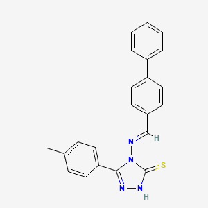 4-{[(E)-biphenyl-4-ylmethylidene]amino}-5-(4-methylphenyl)-2,4-dihydro-3H-1,2,4-triazole-3-thione