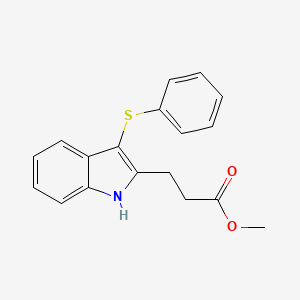 molecular formula C18H17NO2S B1200755 3-[3-(苯硫基)-1H-吲哚-2-基]丙酸甲酯 