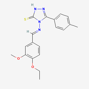 4-{[(E)-(4-ethoxy-3-methoxyphenyl)methylidene]amino}-5-(4-methylphenyl)-4H-1,2,4-triazole-3-thiol