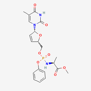 methyl (2S)-2-[[[(2S,5R)-5-(5-methyl-2,4-dioxo-pyrimidin-1-yl)-2,5-dihydrofuran-2-yl]methoxy-phenoxy-phosphoryl]amino]propanoate