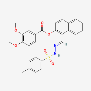 [1-[(E)-[(4-methylphenyl)sulfonylhydrazinylidene]methyl]naphthalen-2-yl] 3,4-dimethoxybenzoate