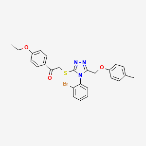 2-({4-(2-Bromophenyl)-5-[(4-methylphenoxy)methyl]-4H-1,2,4-triazol-3-YL}sulfanyl)-1-(4-ethoxyphenyl)ethanone