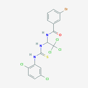 molecular formula C16H11BrCl5N3OS B12007682 3-BR-N-(2,2,2-Trichloro-1-(((2,5-dichloroanilino)carbothioyl)amino)ET)benzamide CAS No. 406915-56-8