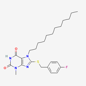 7-Dodecyl-8-[(4-fluorophenyl)methylsulfanyl]-3-methylpurine-2,6-dione