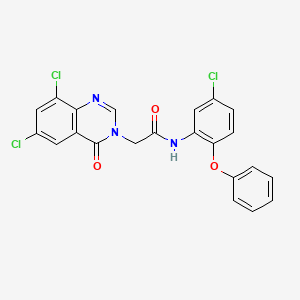 molecular formula C22H14Cl3N3O3 B12007790 N-(5-Chloro-2-phenoxyphenyl)-2-(6,8-dichloro-4-oxoquinazolin-3(4H)-yl)acetamide CAS No. 618443-79-1