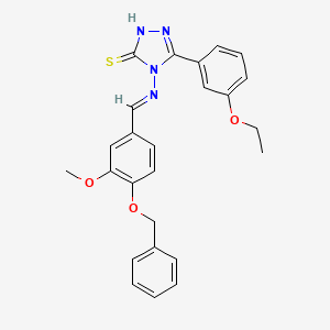 4-({(E)-[4-(benzyloxy)-3-methoxyphenyl]methylidene}amino)-5-(3-ethoxyphenyl)-4H-1,2,4-triazole-3-thiol