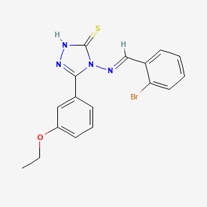 molecular formula C17H15BrN4OS B12007897 4-((2-Bromobenzylidene)amino)-3-(3-ethoxyphenyl)-1H-1,2,4-triazole-5(4H)-thione CAS No. 497921-75-2