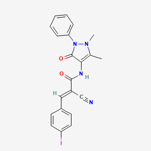 (2E)-2-Cyano-N-(1,5-dimethyl-3-oxo-2-phenyl-2,3-dihydro-1H-pyrazol-4-YL)-3-(4-iodophenyl)-2-propenamide