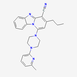 molecular formula C25H26N6 B12007977 1-[4-(6-Methylpyridin-2-yl)piperazin-1-yl]-3-propylpyrido[1,2-a]benzimidazole-4-carbonitrile 