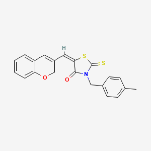 (5E)-5-(2H-chromen-3-ylmethylidene)-3-[(4-methylphenyl)methyl]-2-sulfanylidene-1,3-thiazolidin-4-one