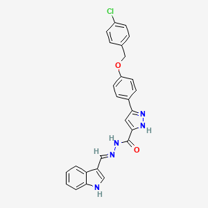 3-{4-[(4-chlorobenzyl)oxy]phenyl}-N'-[(E)-1H-indol-3-ylmethylidene]-1H-pyrazole-5-carbohydrazide