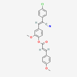 4-(2-(4-Chlorophenyl)-2-cyanovinyl)-2-methoxyphenyl 3-(4-methoxyphenyl)acrylate