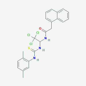 molecular formula C23H22Cl3N3OS B12008232 2-(1-naphthyl)-N-[2,2,2-trichloro-1-({[(2,5-dimethylphenyl)amino]carbonothioyl}amino)ethyl]acetamide 