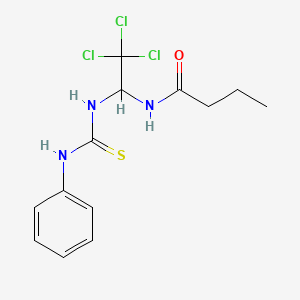 N-{2,2,2-trichloro-1-[(phenylcarbamothioyl)amino]ethyl}butanamide