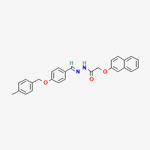 molecular formula C27H24N2O3 B12008318 N'-((E)-{4-[(4-methylbenzyl)oxy]phenyl}methylidene)-2-(2-naphthyloxy)acetohydrazide 