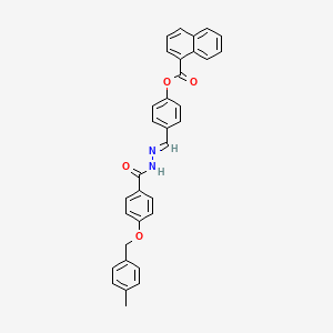 4-(2-(4-((4-Methylbenzyl)oxy)benzoyl)carbohydrazonoyl)phenyl 1-naphthoate