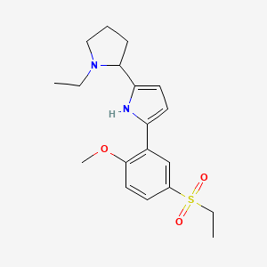 molecular formula C19H26N2O3S B1200835 2-(1-乙基吡咯烷-2-基)-5-(5-乙基磺酰基-2-甲氧基苯基)-1H-吡咯 