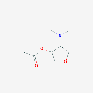 molecular formula C8H15NO3 B12008353 4-(Dimethylamino)tetrahydro-3-furanyl acetate 