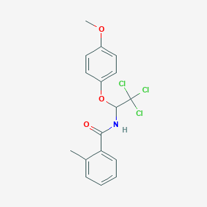 molecular formula C17H16Cl3NO3 B12008360 2-methyl-N-[2,2,2-trichloro-1-(4-methoxyphenoxy)ethyl]benzamide 