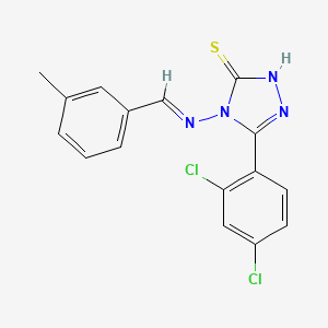 5-(2,4-dichlorophenyl)-4-{[(E)-(3-methylphenyl)methylidene]amino}-4H-1,2,4-triazol-3-yl hydrosulfide