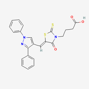 4-{(5Z)-5-[(1,3-diphenyl-1H-pyrazol-4-yl)methylidene]-4-oxo-2-thioxo-1,3-thiazolidin-3-yl}butanoic acid