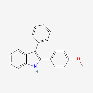 molecular formula C21H17NO B12008474 2-(4-methoxyphenyl)-3-phenyl-1H-indole 