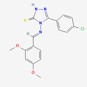 5-(4-Chlorophenyl)-4-((2,4-dimethoxybenzylidene)amino)-4H-1,2,4-triazole-3-thiol