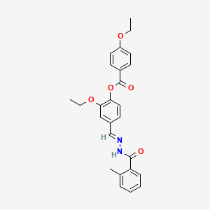 2-Ethoxy-4-(2-(2-methylbenzoyl)carbohydrazonoyl)phenyl 4-ethoxybenzoate