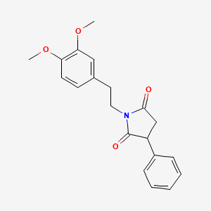 molecular formula C20H21NO4 B12008572 1-[2-(3,4-Dimethoxyphenyl)ethyl]-3-phenyl-2,5-pyrrolidinedione 