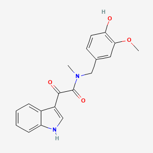 molecular formula C19H18N2O4 B12008579 N-(4-Hydroxy-3-methoxybenzyl)-N-methylindole-3-glyoxylamide 