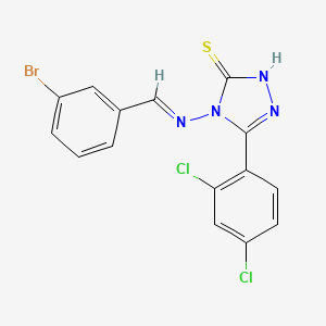 4-{[(E)-(3-bromophenyl)methylidene]amino}-5-(2,4-dichlorophenyl)-2,4-dihydro-3H-1,2,4-triazole-3-thione