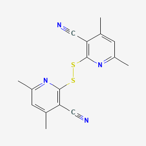 molecular formula C16H14N4S2 B12008652 3-Pyridinecarbonitrile, 2,2'-dithiobis[4,6-dimethyl- CAS No. 54364-14-6