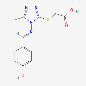 [(4-{[(E)-(4-hydroxyphenyl)methylidene]amino}-5-methyl-4H-1,2,4-triazol-3-yl)sulfanyl]acetic acid