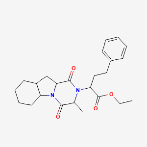 ethyl 2-(3-methyl-1,4-dioxodecahydropyrazino[1,2-a]indol-2(1H)-yl)-4-phenylbutanoate