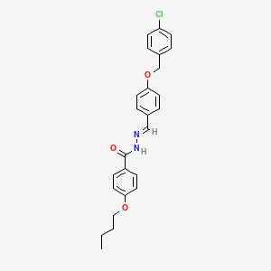 molecular formula C25H25ClN2O3 B12008740 4-Butoxy-N'-(4-((4-chlorobenzyl)oxy)benzylidene)benzohydrazide CAS No. 767310-31-6